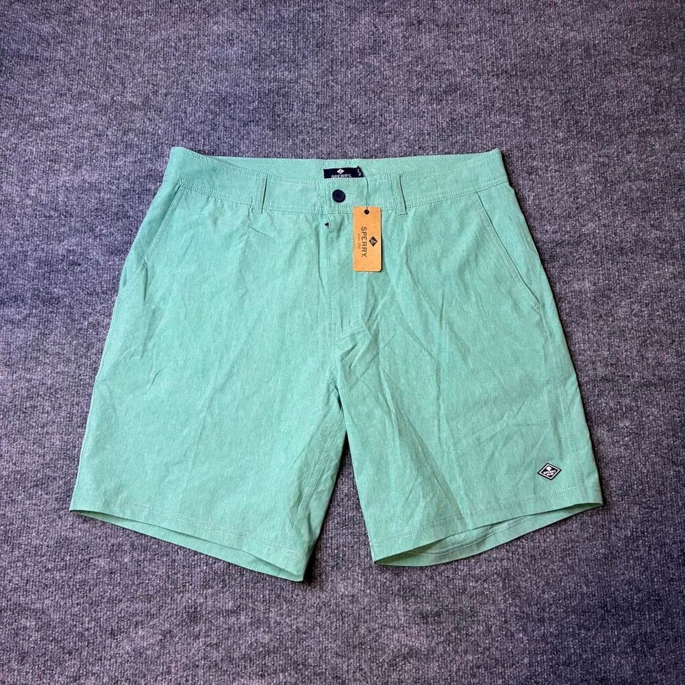 Sperry Men’s XL Mint Green Flat Front Casual Chino Shorts NWT